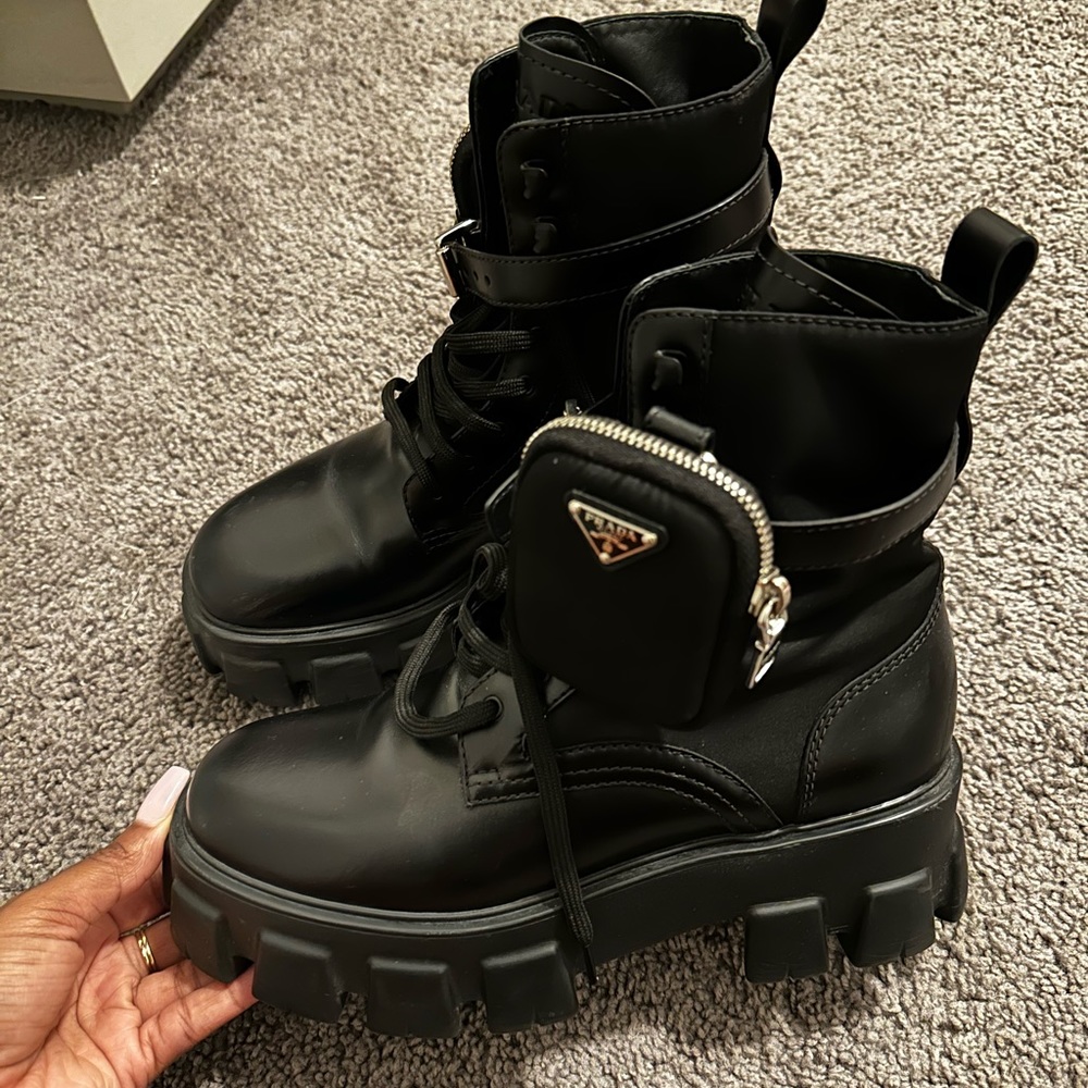 Sold: prada monolith combat boots